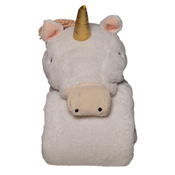 Pillowfort Other - Pillowfort Unicorn Hooded Blanket 40x50 Super Soft White